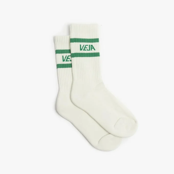 Calcetines icónicos de algodón blanco y verde