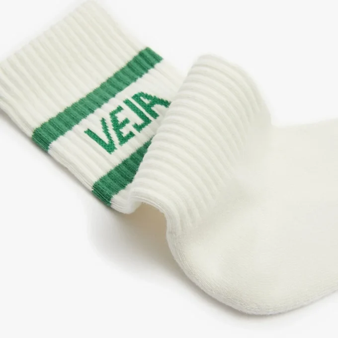 Calcetines icónicos de algodón blanco y verde
