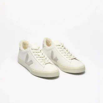 Cuero Campo Fured Blanco Gris claro