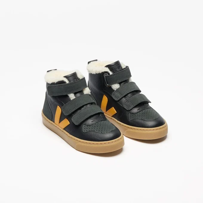 V-10 Mid Fured Leather Balck Ouro Grafite V-10 Mid Fured Leather Balck Ouro Grafite
