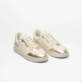 V-90 Cuero Blanco Calcaire Platine