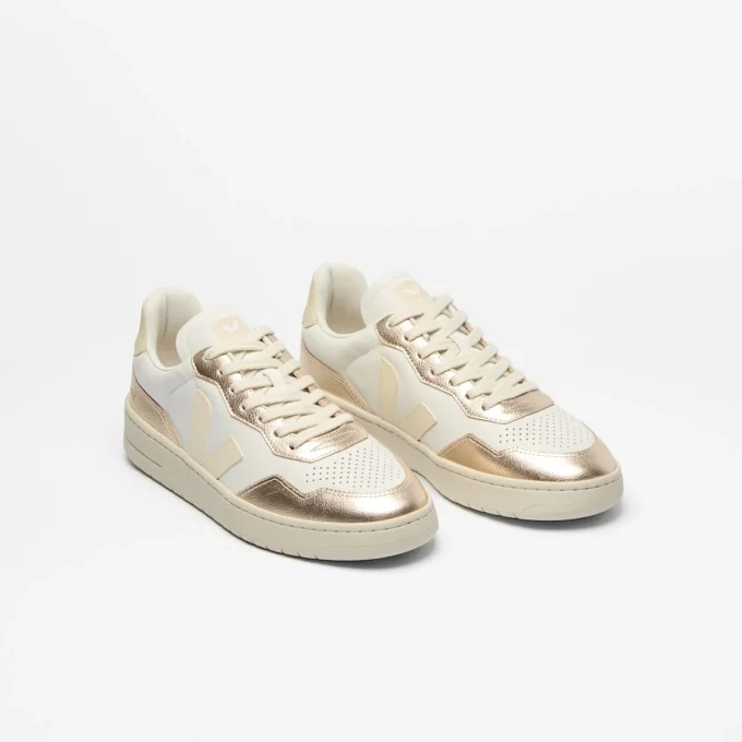 V-90 Cuero Blanco Calcaire Platine