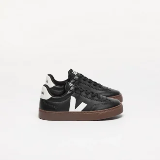 Volley Cordones elásticos Cuero Negro Blanco Corteza