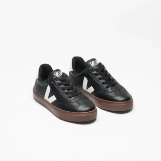Volley Cordones elásticos Cuero Negro Blanco Corteza