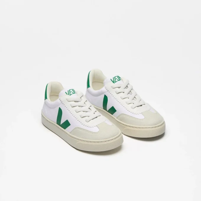 Volley Cordones elásticos Lona Blanco Esmeralda Volley Cordones elásticos Lona Blanco Esmeralda