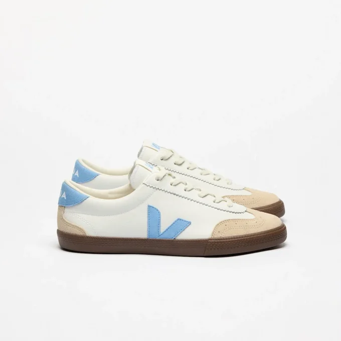 Volley Leather Blanco Aqua Bark