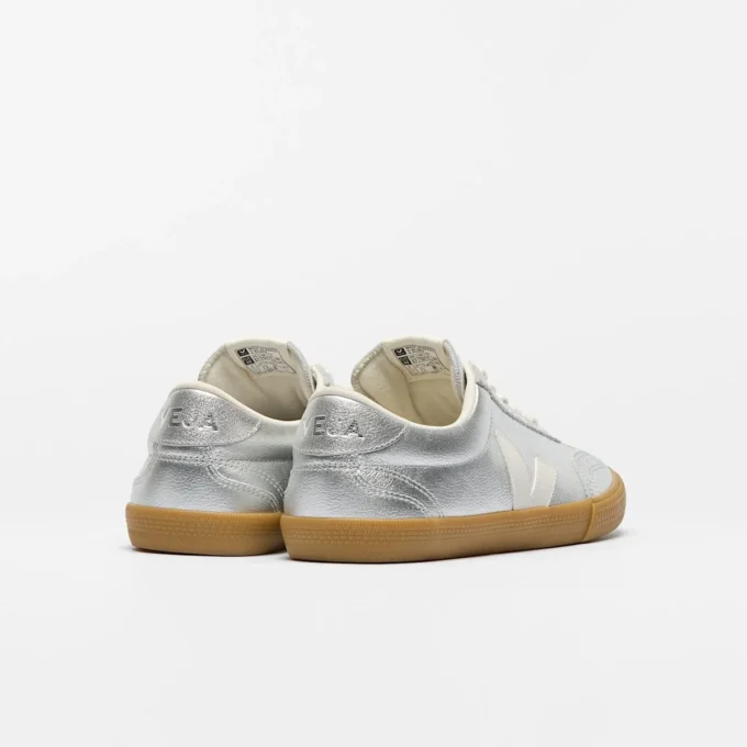 Volley Leather Silver White Natural