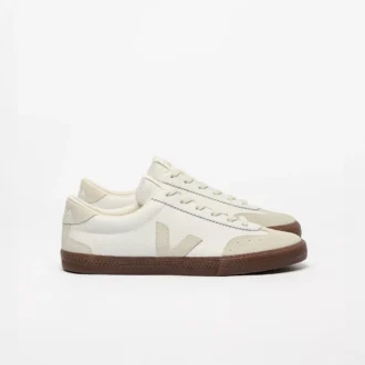 Volley Leather White Natural Bark